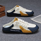 2026 Summer New Style Closed-Toe Half-Slip Men's Shoes with Breathable Mesh Slip-On Design, Fashionable and Breathable Loafers