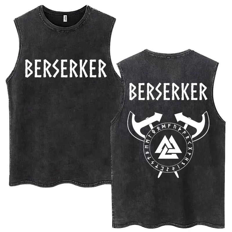 Anime Berserk Guts Washed Harajuku Tank Tops Retro Manga Gatsu Griffith Zodd Sleeveless T Shirts Unisex Cotton Oversized T-Shirt