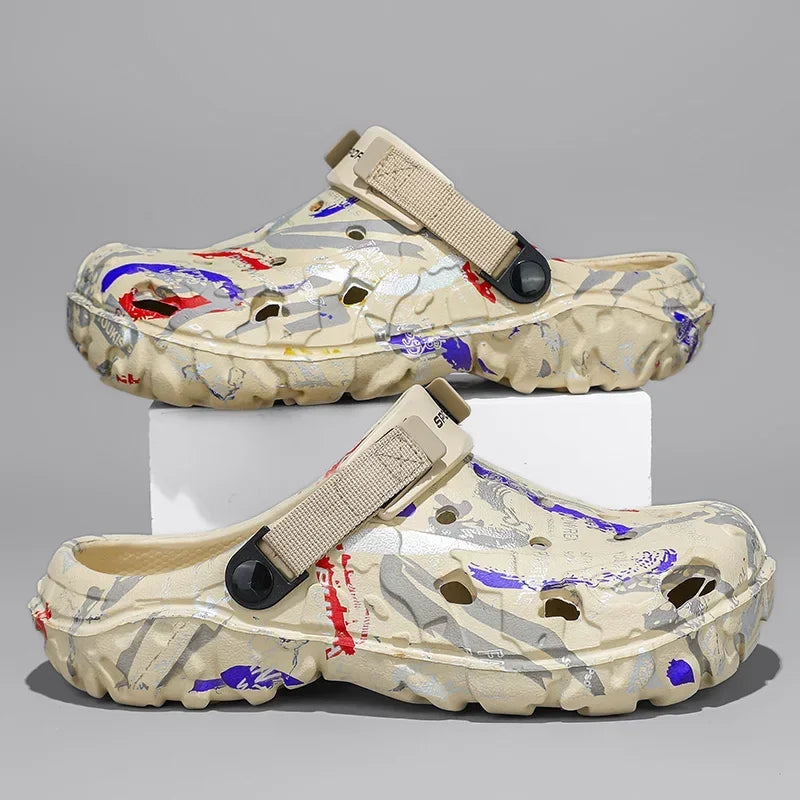 Plus Size 4849 Summer Men Sandals Clogs Outdoor Garden Clogs Hole Shoes Male Casual Shoes Water Shoes Comfort Home Soft Slippers