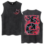 Anime Berserk Guts Washed Harajuku Tank Tops Retro Manga Gatsu Griffith Zodd Sleeveless T Shirts Unisex Cotton Oversized T-Shirt