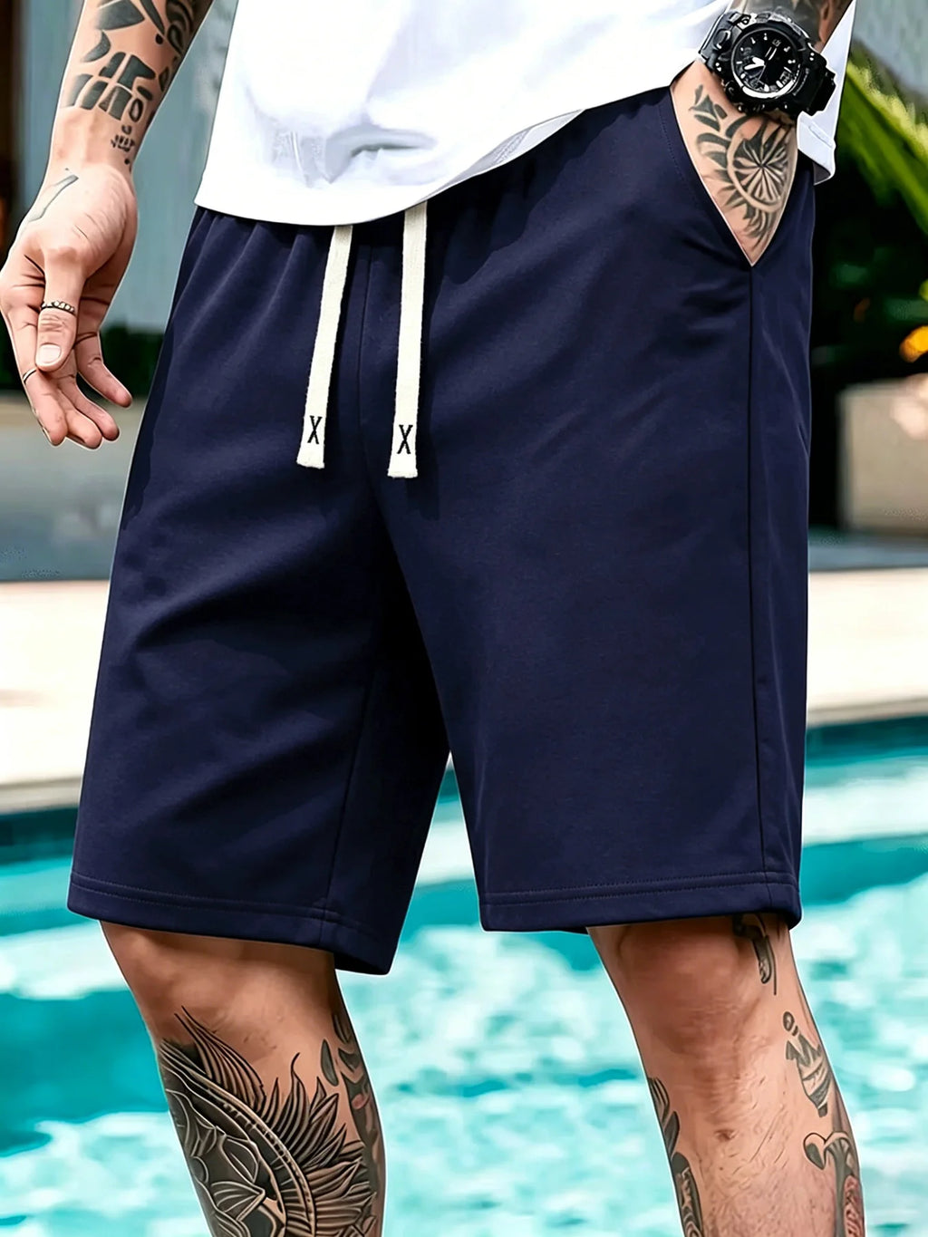 Men Drawstring Shorts Casual Jogger Sweathshorts Summer Running Shorts Casual Classic Workout Beach Travel Pants