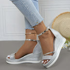Women Sandals Wedges Sandals Fashion Solid Color Platform Beach Shoes Shallow Casual Women High Heels Designer Open Toe Sandals