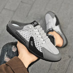 2026 Summer New Style Closed-Toe Half-Slip Men's Shoes with Breathable Mesh Slip-On Design, Fashionable and Breathable Loafers