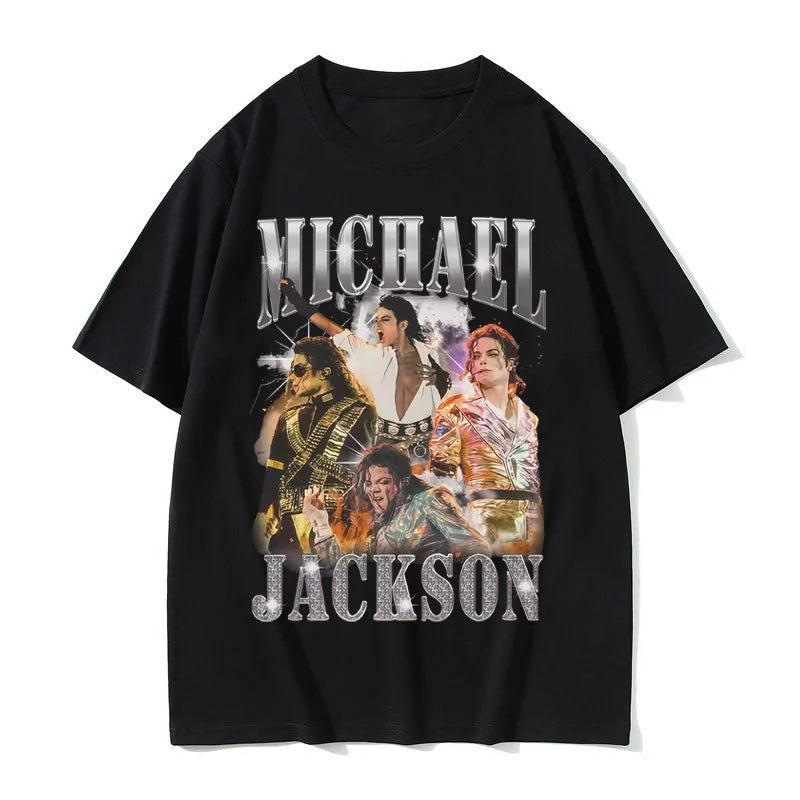 Classic Vintage Michael Jackson Graphic T-shirt Men Summer Clothing Fashion Retro Gothic Rock Tshirt Men's New Oversized T Shirt
