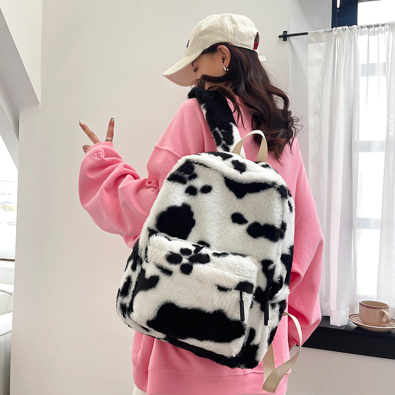 Fall Cute Backpack Student Casual Plush