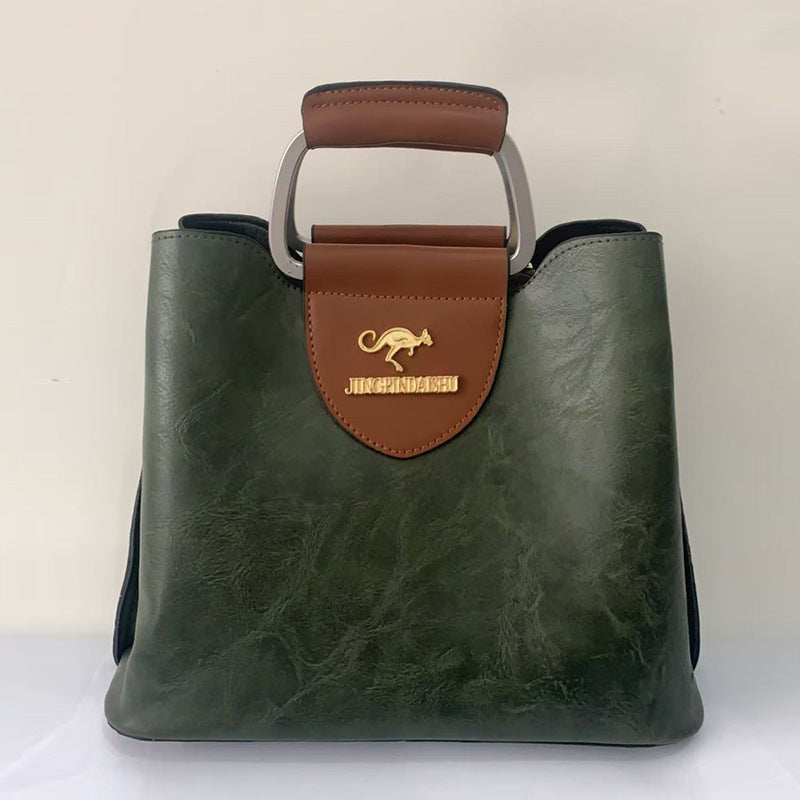 Large Capacity Totes Middle-aged High-grade Soft Leather Shoulder