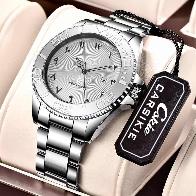 Luminous Mens Sports Mechanical Watch With Date Display And Water Resistance