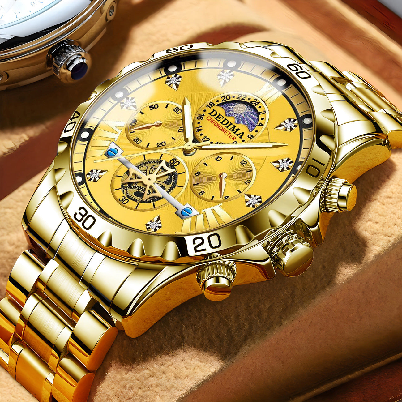 Business Luminous Waterproof Flywheel Quartz Watch