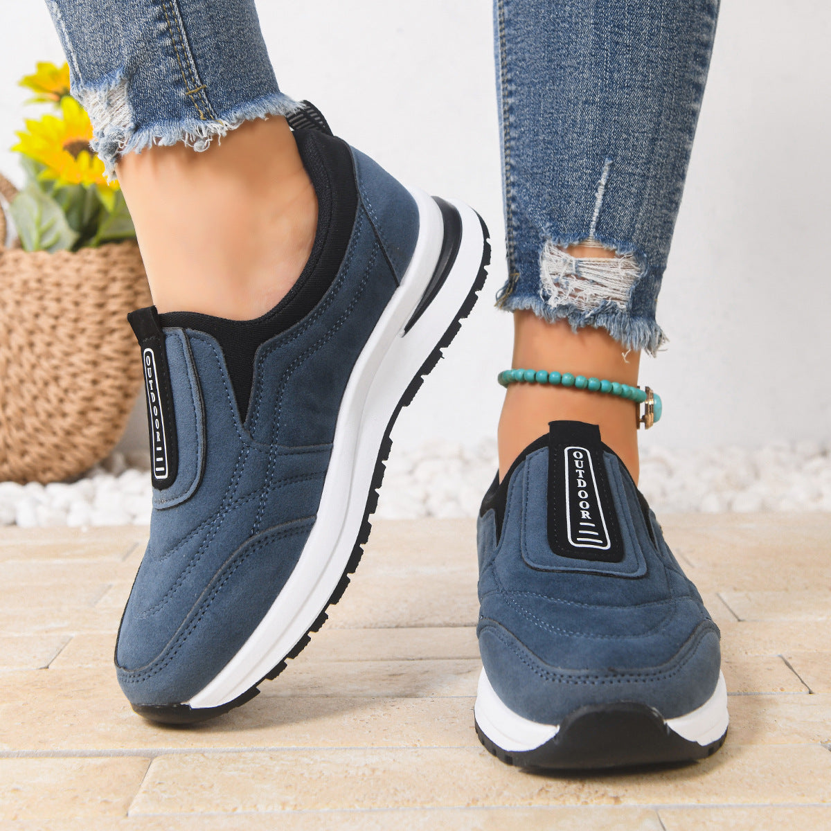 Womens Casual Plus-size Comfortable Slip-on Running Shoes