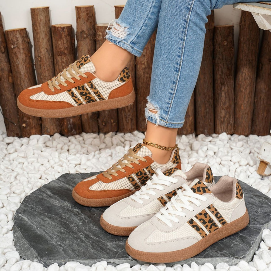 Retro New Arrival Lace-up Color-block Round-toe Contrasting-color Flats