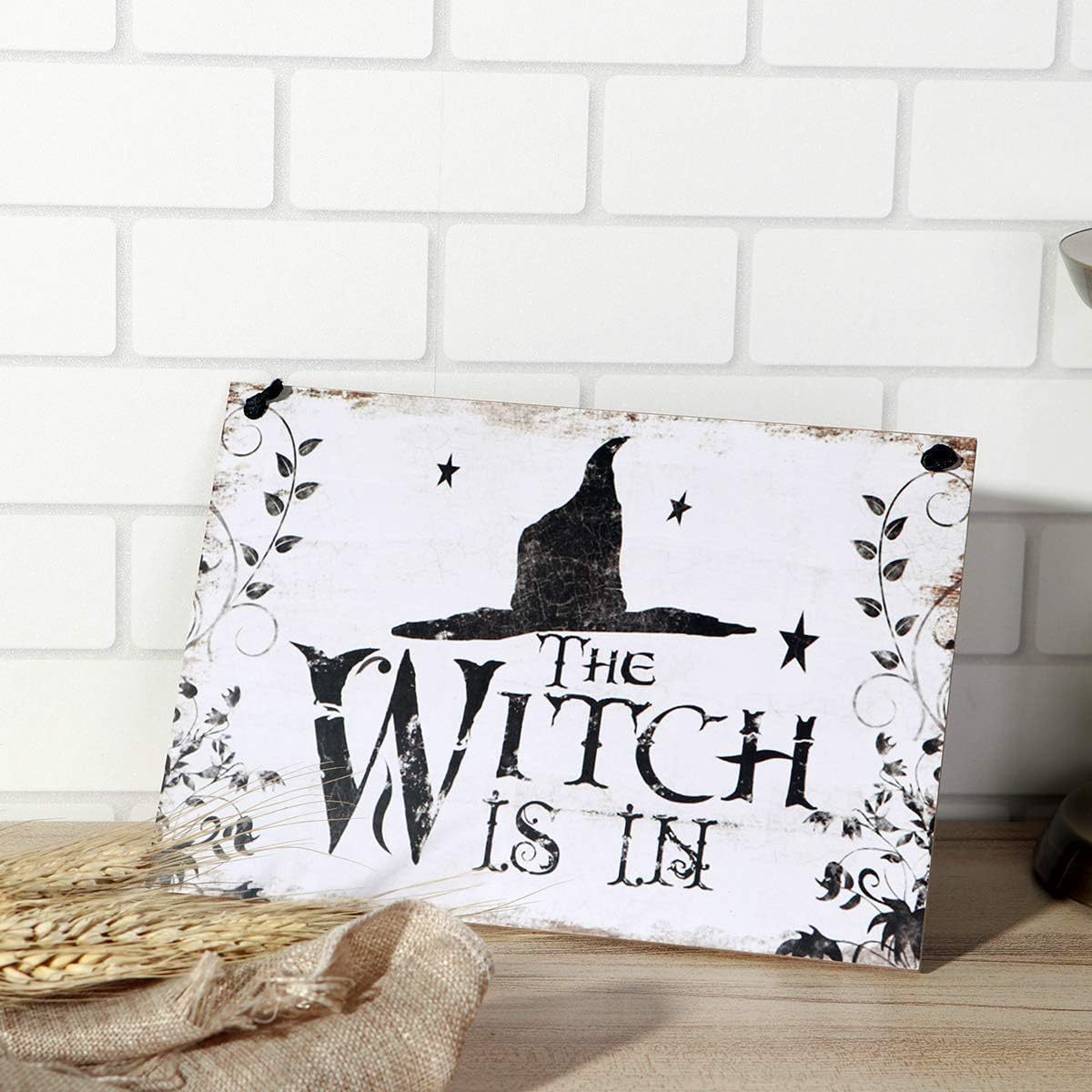 Halloween Witch Vintage Wooden Kitchen Decoration