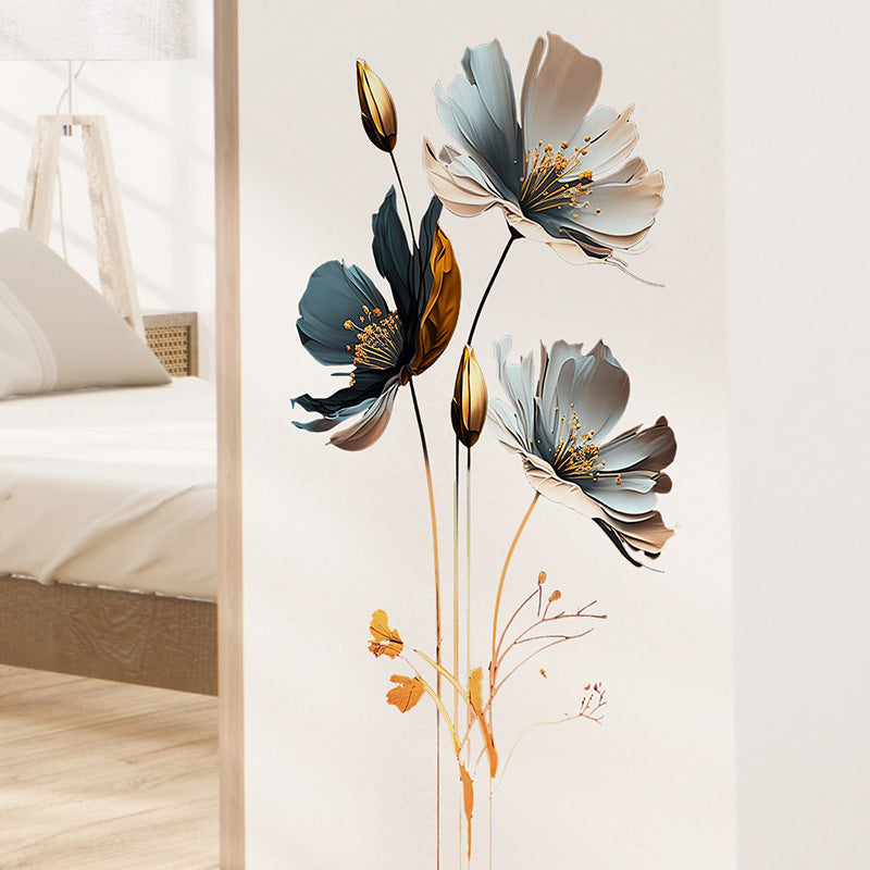 Simulated 3D Relief Texture Flower Children's Bedroom Home Decor Wall Sticker