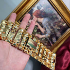 Antique Court Retro Exaggerated Heavy-duty Emerald Luxury Bracelet Watch